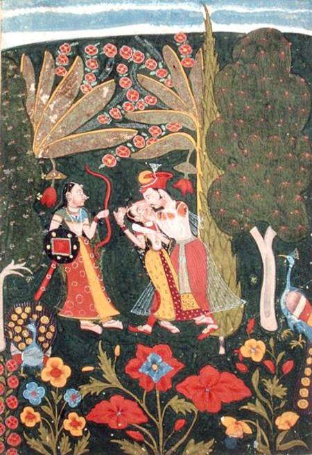 Lovers Embracing in a Forest, Bundi a Scuola indiana