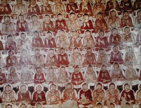 A Multitude of Seated Buddhas, from the interior of Cave 2 a Scuola indiana