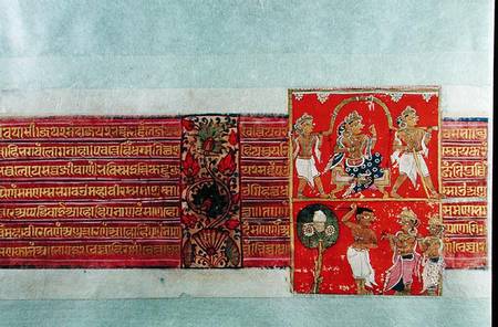 Two scenes from the Kalpasutra, Mandu a Scuola indiana
