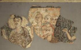 Buddha with his Six Disciples, from Miran