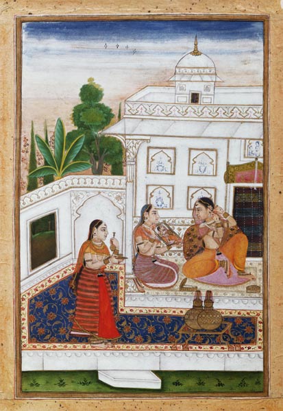 Vilaval Ragini: Woman at her Toilet, from a Ragamala, from Bikaner, Rajastan a Scuola indiana