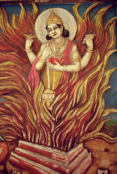 Yagyan Narayan (painted relief)  a Scuola indiana