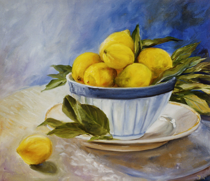 Lemons in a bowl a Ingeborg Kuhn