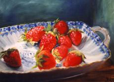 Strawberries into porcelain bowl a Ingeborg Kuhn