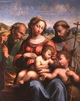 Holy Family with the Infant St. John the Baptist and St. Francis a Innocenzo da Imola