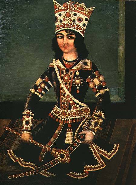 Portrait of Abbas-Minza (c.1783-1833), Prince of Persia, son of Shah Fath Ali a Scuola Iraniana