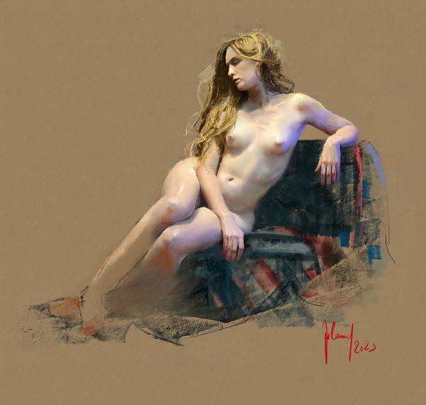 Female Nude with wallowing Hair a Georg Ireland