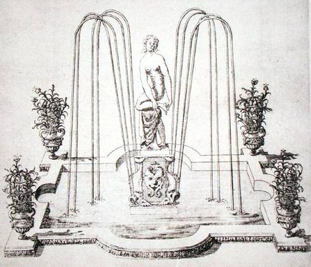 Fountain design from 'The Gardens of Wilton' a Isaac de Caus