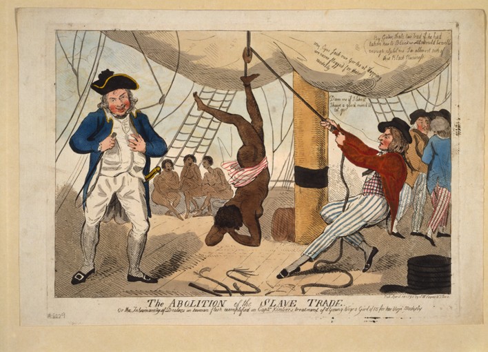 The Abolition of the Slave Trade, Or the inhumanity of dealers in human flesh exemplified in Captn.  a Isaac Robert Cruikshank