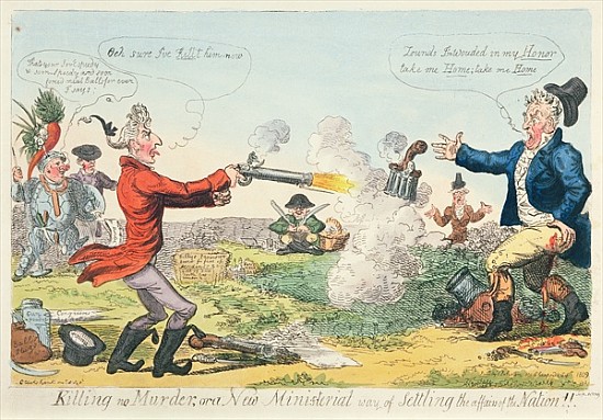 Killing no Murder, or a New Ministerial way of settling the affairs of the Nation! a Isaac Robert Cruikshank
