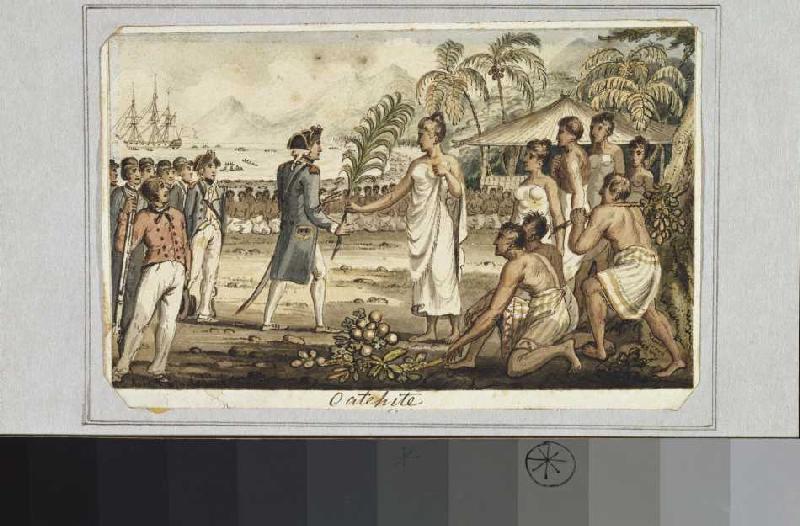 'Oatehite'. Aus: Die Reisen des Captain Cook. a Isaac Robert Cruikshank