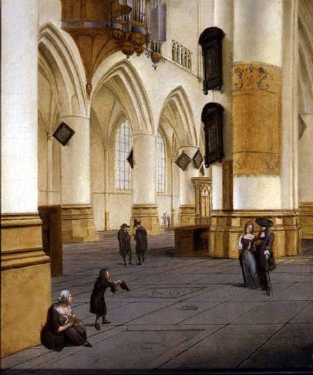 View of the south aisle of the church of St. Bavo, Haarlem a Isaac van Nickele