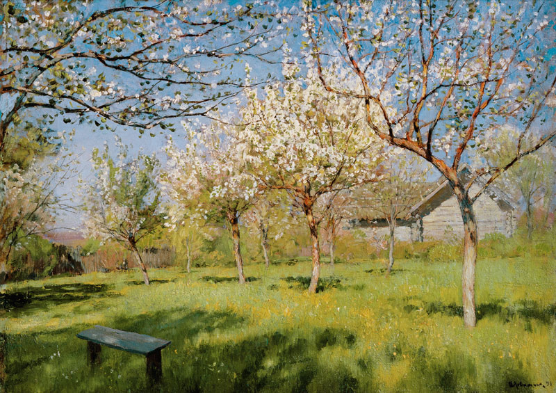 Apple trees blooming a Isaak Iljitsch Lewitan