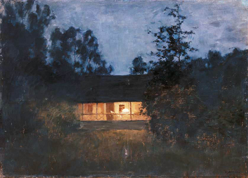 Country house at the twilight a Isaak Iljitsch Lewitan