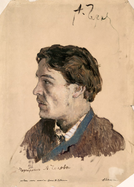 Portrait of Anton Chekhov (1860-1904) a Isaak Iljitsch Lewitan