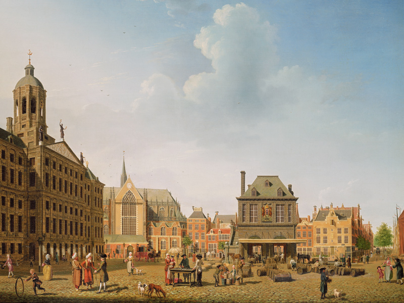 Dam Square - Amsterdam (Detail) a Isaak Ouwater