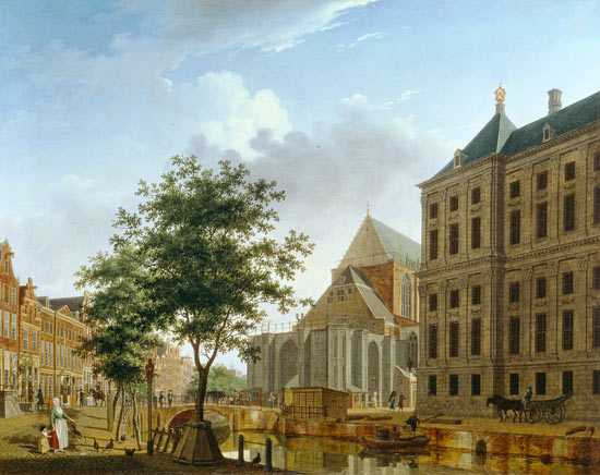 Back of New Palace and Church, Amsterdam a Isaak Ouwater