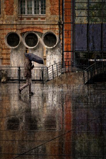 Under the rain at Beaubourg