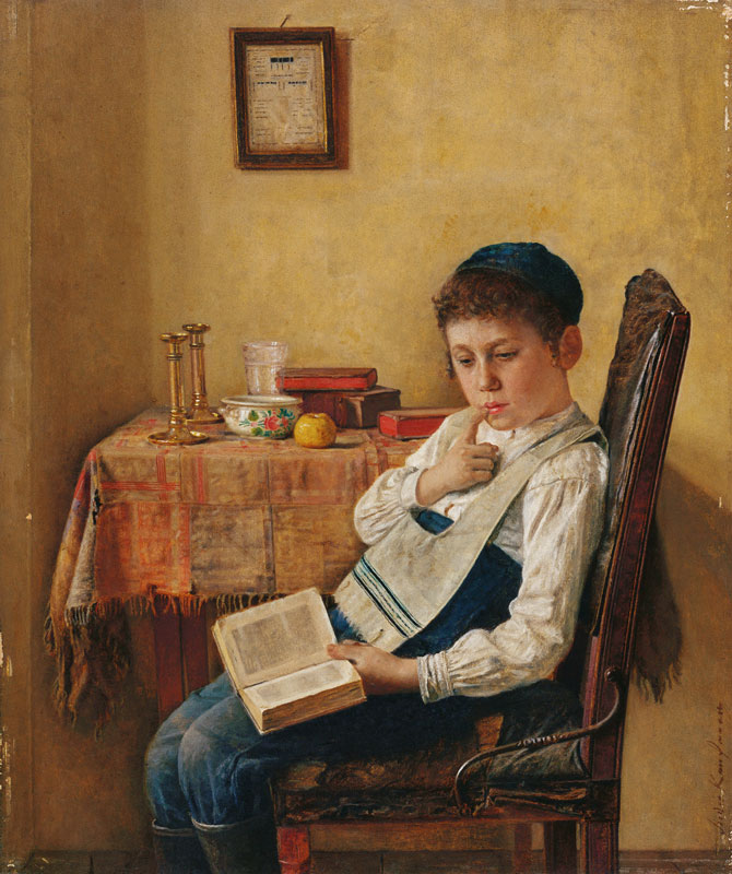 Junge beim Talmud-Studium. a Isidor Kaufmann
