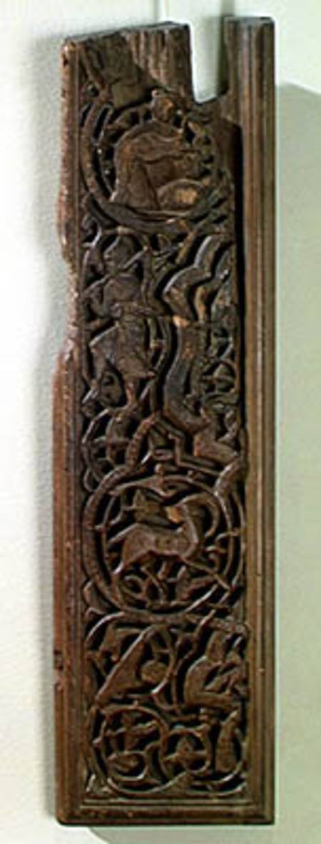 Carved panel decorated with a lute player a Scuola Islamica