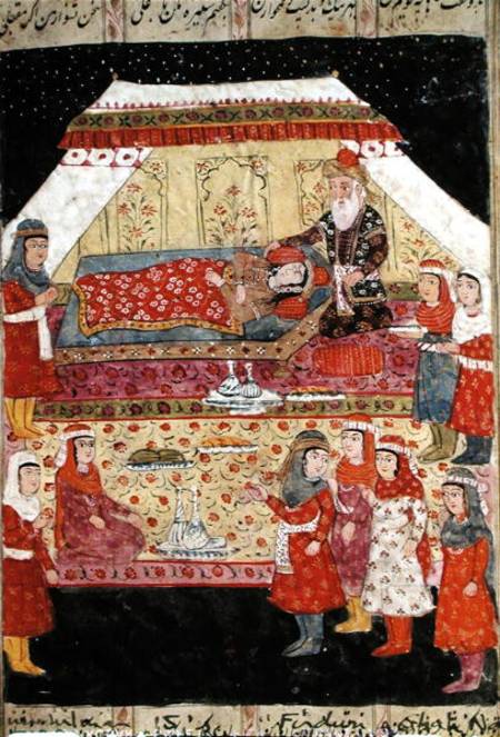 Harem Scene, illustration from the 'Shahnama' (Book of Kings) a Scuola Islamica