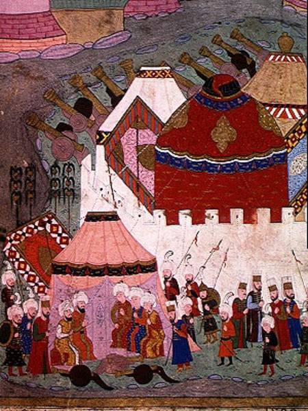 TSM H.1524 Siege of Vienna by Suleyman I (1494-1566) the Magnificent, in 1529, from the 'Hunername' a Scuola Islamica