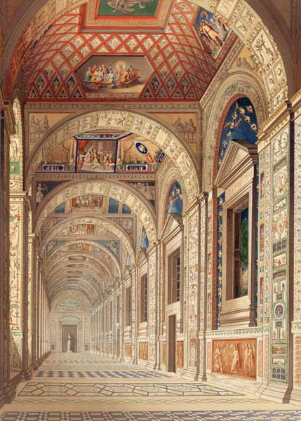 View of the second floor Loggia at the Vatican, with decoration by Raphael, from 'Delle Loggie di Ra a Scuola pittorica italiana