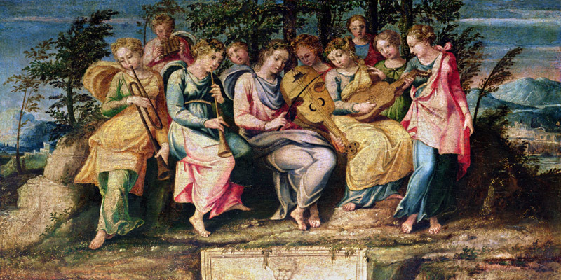 Apollo and the Muses a Scuola pittorica italiana