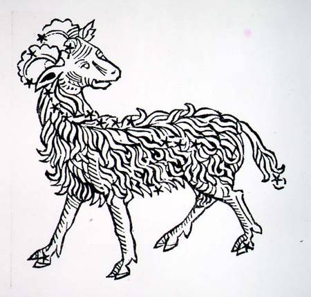 Aries (the Ram) an illustration from the 'Poeticon Astronomicon' by C.J. Hyginus, Venice a Scuola pittorica italiana