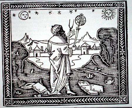 The Astrologer Albumasar (787-885) copy of an illustration from his 'Introductorium in Astronomiam', a Scuola pittorica italiana