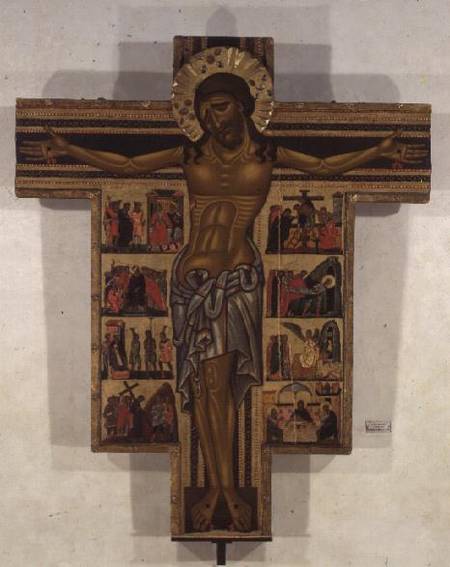 Crucifixion with Stories of the Passion, School of Lucca a Scuola pittorica italiana