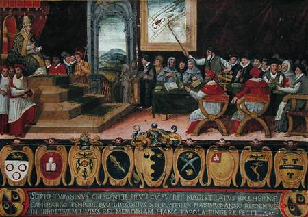 Discussion of the Reform of the Calendar under Pope Gregory XIII (1502-85) replaced by the Gregorian a Scuola pittorica italiana