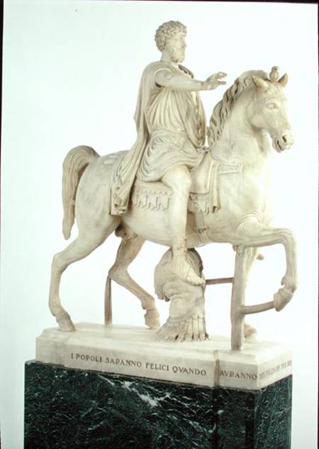 Equestrian statue of Marcus Aurelius (AD 121-180) a Scuola pittorica italiana