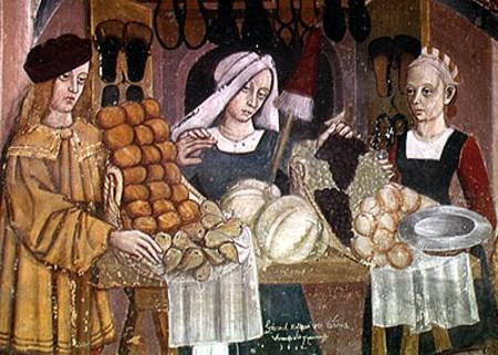 The Fruit Sellers' Stand, detail from 'The Fruit and Vegetable Market' a Scuola pittorica italiana