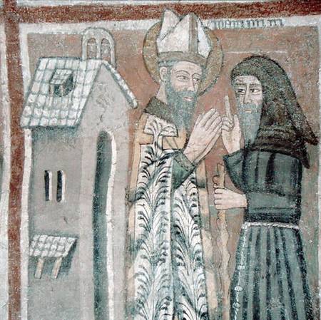 St. Gregory the Great (540-604) with a Monk a Scuola pittorica italiana