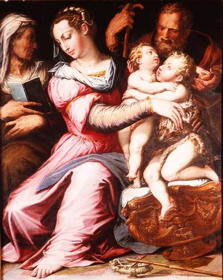 The Holy Family with the Infant St. John the Baptist a Scuola pittorica italiana