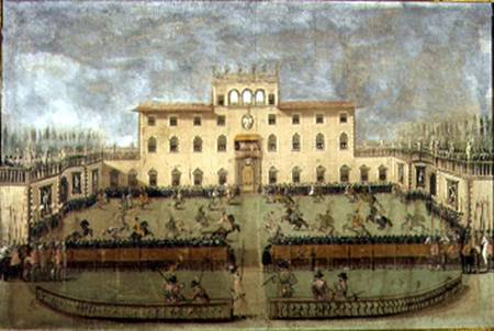 Joust at the Imperial Villa of Poggio a Caiano a Scuola pittorica italiana