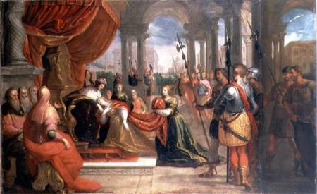 King Ahasuerus and Queen Esther a Scuola pittorica italiana
