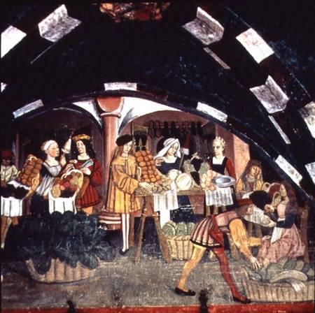 Medieval Marketplace Scene a Scuola pittorica italiana