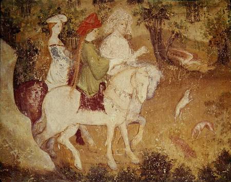 The Month of September, detail of the departure for the hunt a Scuola pittorica italiana