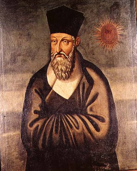 Portrait of Matteo Ricci (1552-1610) Italian missionary, founder of the Jesuit mission in China a Scuola pittorica italiana