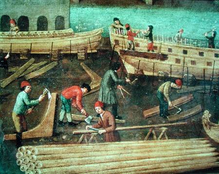 Sign for the Marangoni Family of shipbuilders, Venetian a Scuola pittorica italiana