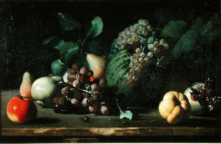 Still Life with Grapes and Pomegranate a Scuola pittorica italiana