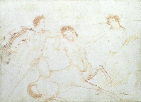 The Death of a Centaur, possibly Eurytus and Pirithous, Herculaneum (encaustic paint on marble) a Scuola pittorica italiana