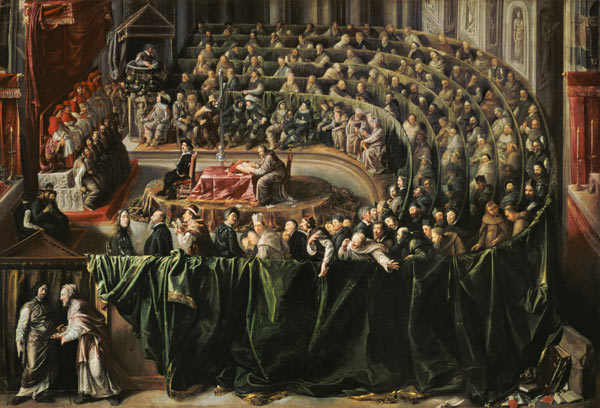 Trial of Galileo a Scuola pittorica italiana