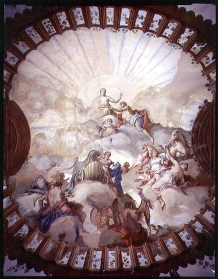 Triumph of the Empress Maria Theresa of Austria (1717-80) (ceiling painting) a Scuola pittorica italiana
