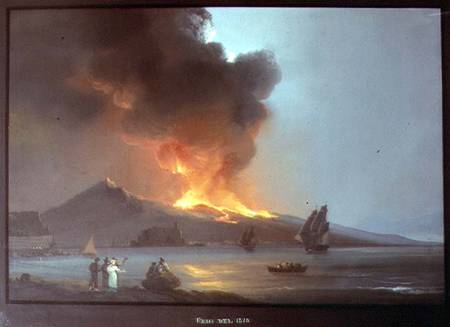 Vesuvius Erupting in 1820 a Scuola pittorica italiana