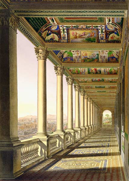 View of the third floor Loggia at the Vatican, with decoration by Raphael, from 'Delle Loggie di Raf a Scuola pittorica italiana