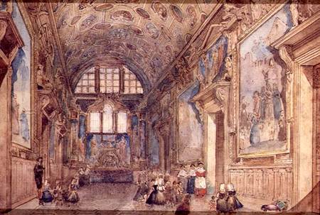 View of an Interior of the Doge's Palace in Venice a Scuola pittorica italiana