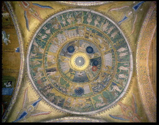 The Creation of the World, from the Genesis Cupola in the atrium (mosaic) a Italian School, (13th century)
